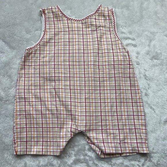Kissy Kissy Unisex, Gender Neutral Plaid Tractor Embroidered Romper 12-18 Months - Picture 6 of 10